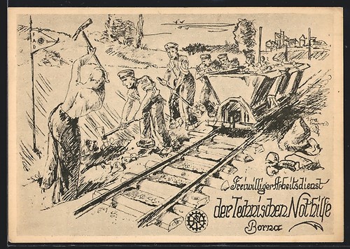 German künstler borna - ww, künstler-ak