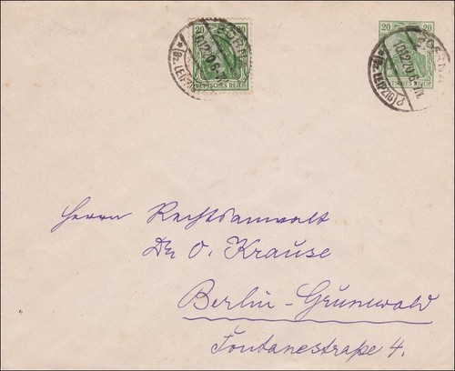 Germania ganzsachenbrief von - germania:,