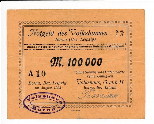 Borna 100000 mark notgeld - ,