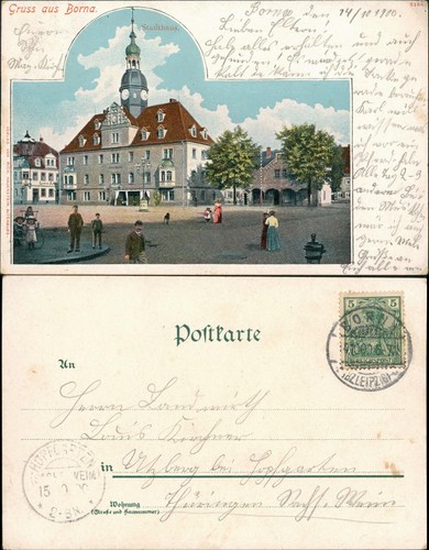 Ansichtskarte borna partie - ansichtskarte, am