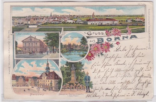 88984 gruss aus borna - ak,