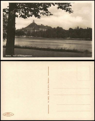 Ansichtskarte borna teich - ansichtskarte,